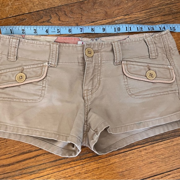 Hollister Vintage Y2K Micro Shorts Sz XS Ultra Low Rise Mini Cheeky Brats Twill - Picture 5 of 10